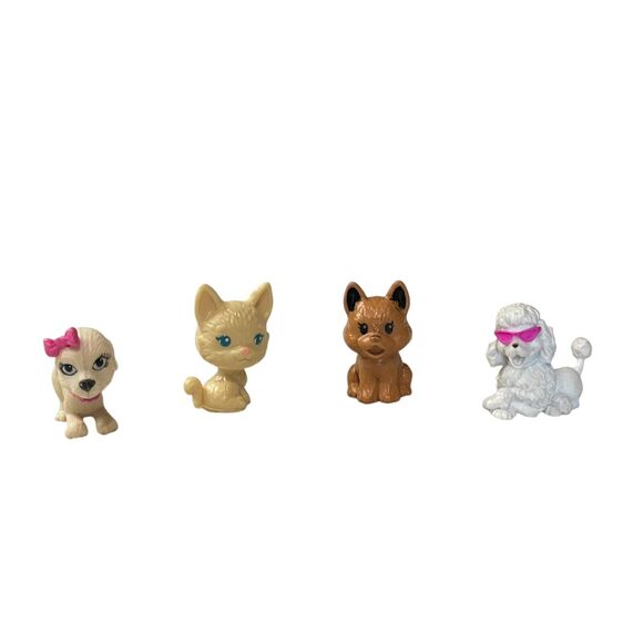 Mattel Other - Barbie Pets Lot of 4 Mixed Assortment Dogs Cat Sunglasses Bow Adorable Mini Pets
